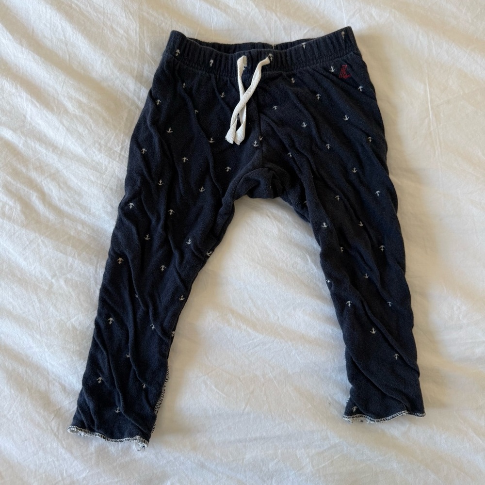 Petit Bateau Navy Blue Leggings with anchor